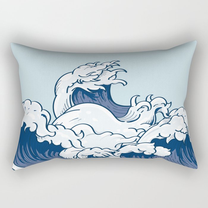 The Great Kanagawa Japanese Wave Rectangular Pillow Gallery Image 2