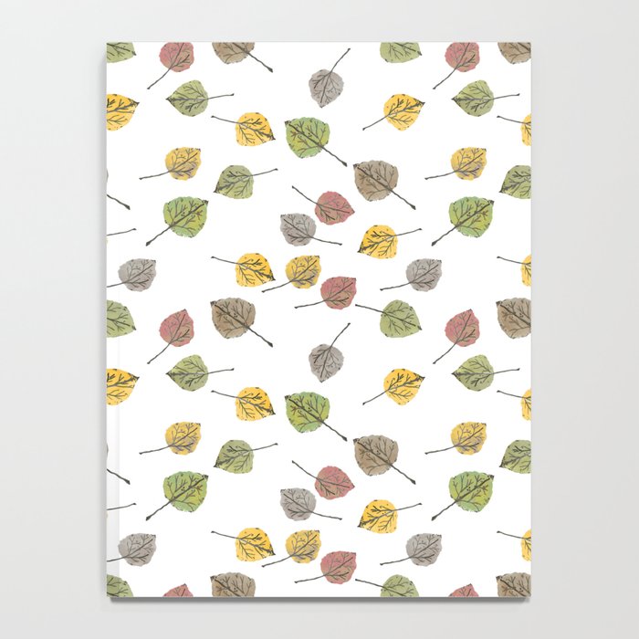 Colorado Aspen Tree Leaves Hand-painted Watercolors in Golden Autumn Shades on Clear Notebook Gallery Image 4