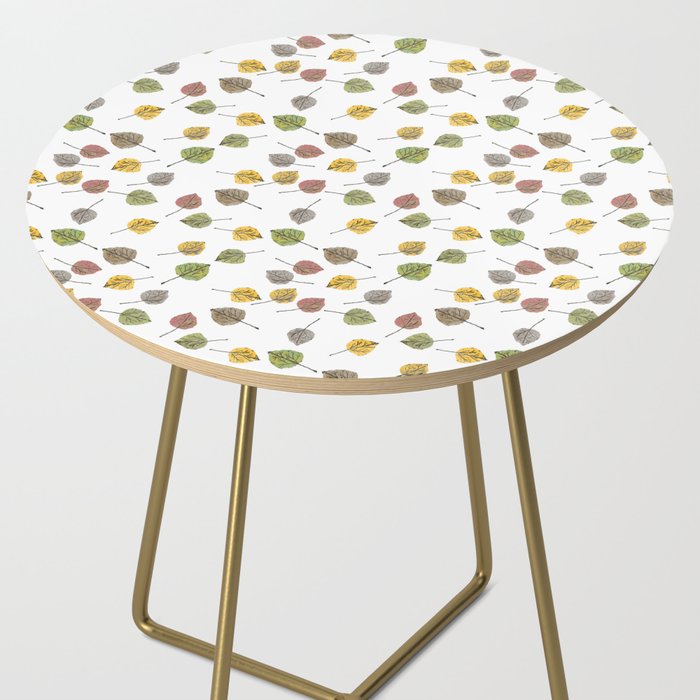 Colorado Aspen Tree Leaves Hand-painted Watercolors in Golden Autumn Shades on Clear Side Table Gallery Image 2