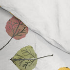 Colorado Aspen Tree Leaves Hand-painted Watercolors in Golden Autumn Shades on Clear Comforter Gallery Image 4
