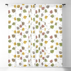 Colorado Aspen Tree Leaves Hand-painted Watercolors in Golden Autumn Shades on Clear Window Curtain Gallery Image 5