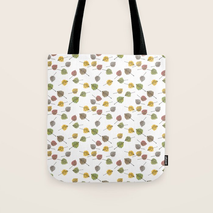 Colorado Aspen Tree Leaves Hand-painted Watercolors in Golden Autumn Shades on Clear Tote Bag Gallery Image 1