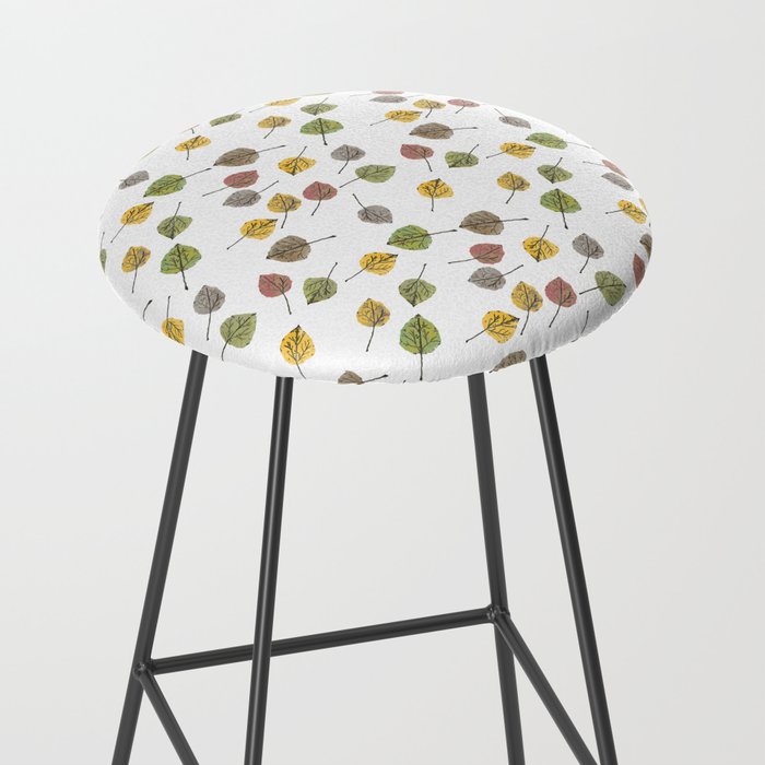 Colorado Aspen Tree Leaves Hand-painted Watercolors in Golden Autumn Shades on Clear Stool Gallery Image 2