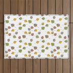 Colorado Aspen Tree Leaves Hand-painted Watercolors in Golden Autumn Shades on Clear Outdoor Rug Gallery Image 1