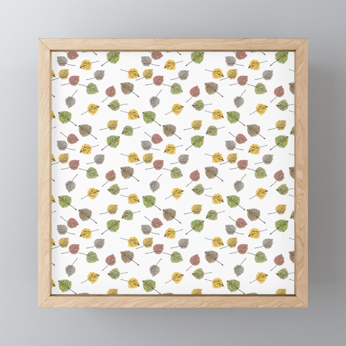 Colorado Aspen Tree Leaves Hand-painted Watercolors in Golden Autumn Shades on Clear Mini Art Print Gallery Image 1