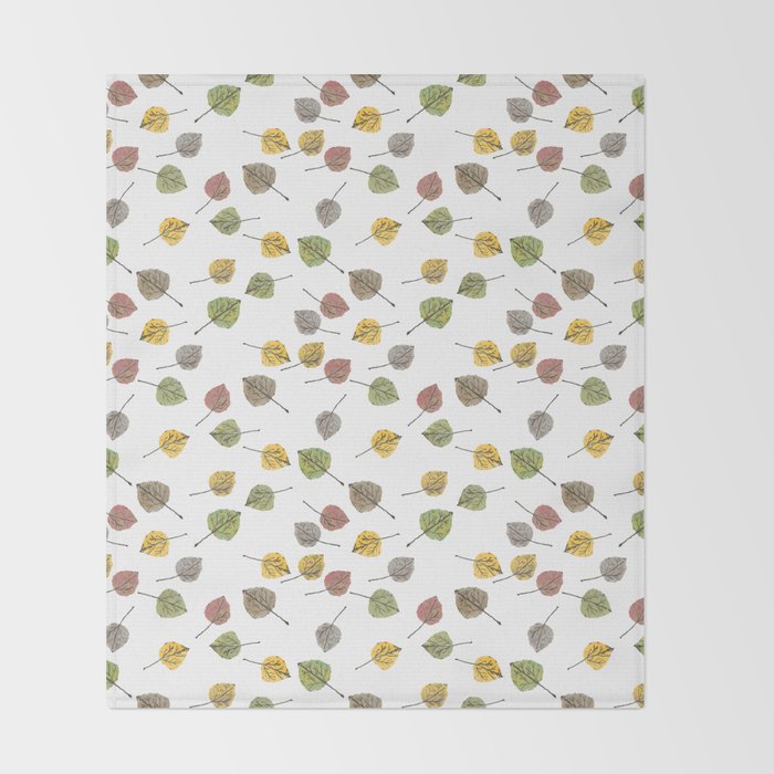 Colorado Aspen Tree Leaves Hand-painted Watercolors in Golden Autumn Shades on Clear Throw Blanket Gallery Image 2