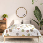 Colorado Aspen Tree Leaves Hand-painted Watercolors in Golden Autumn Shades on Clear Comforter Gallery Image 3