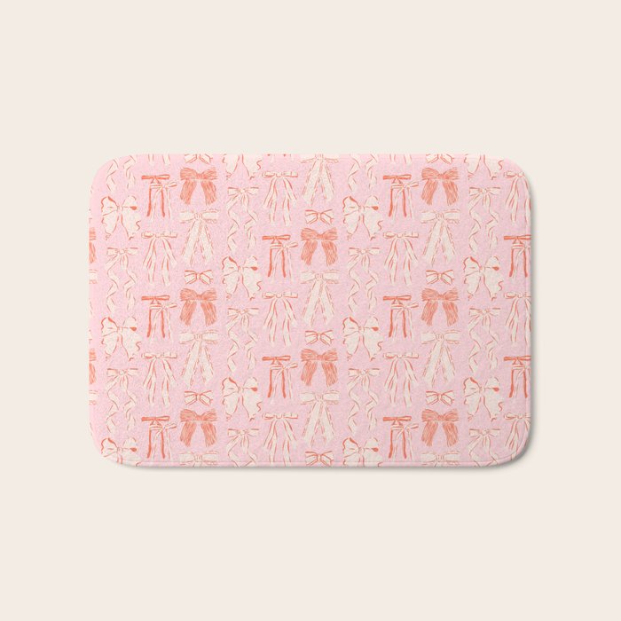 Bows in pink and cream  Bath Mat Gallery Image 1