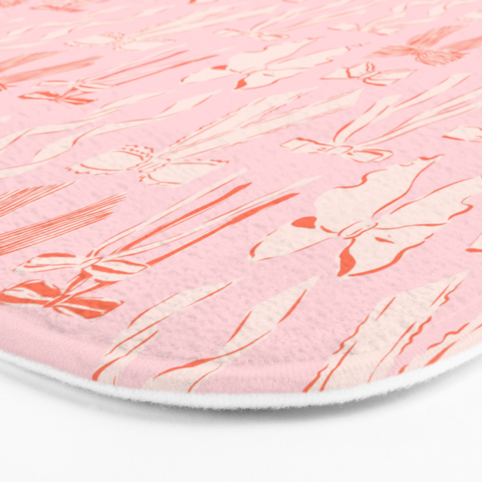 Bows in pink and cream  Bath Mat Gallery Image 3