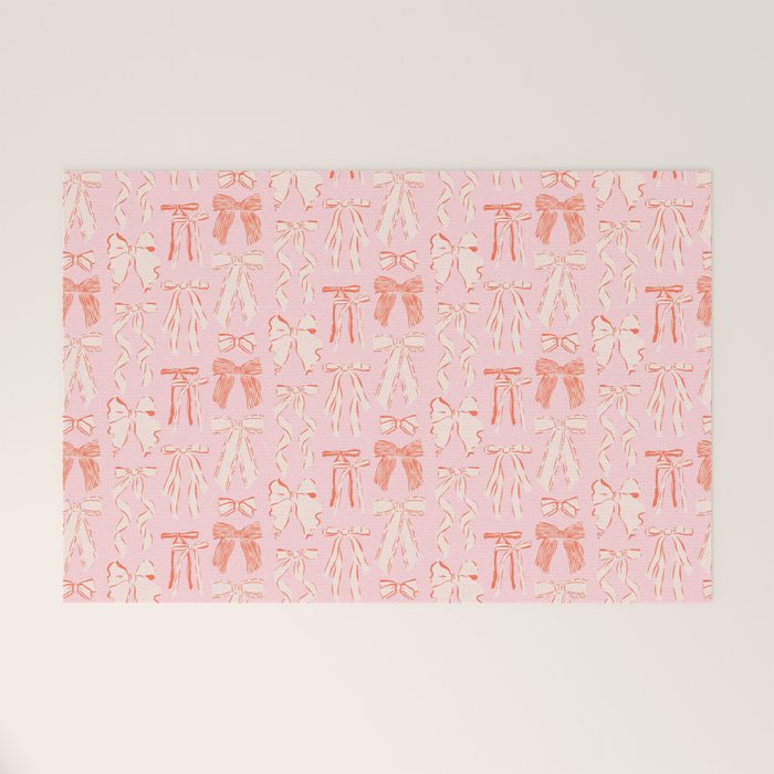 Bows in pink and cream  Welcome Mat Gallery Image 1