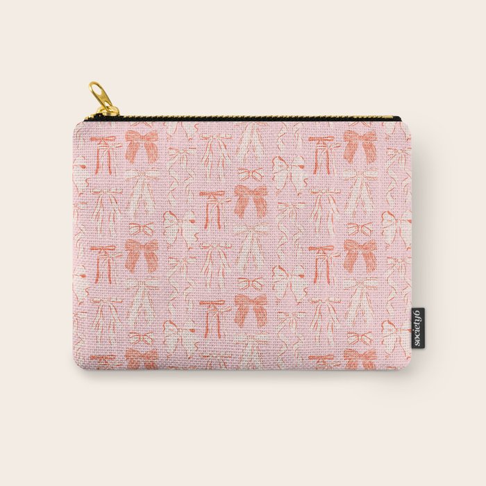 Bows in pink and cream  Carry All Pouch Gallery Image 1