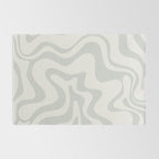 Liquid Swirl Abstract Pattern in Pale Stone and Light Silver Sage Gray Rug Gallery Image 2