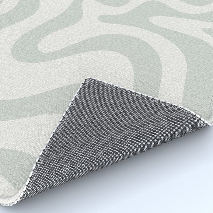 Liquid Swirl Abstract Pattern in Pale Stone and Light Silver Sage Gray Rug Gallery Image 4