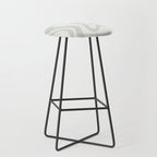 Liquid Swirl Abstract Pattern in Pale Stone and Light Silver Sage Gray Stool Gallery Image 1