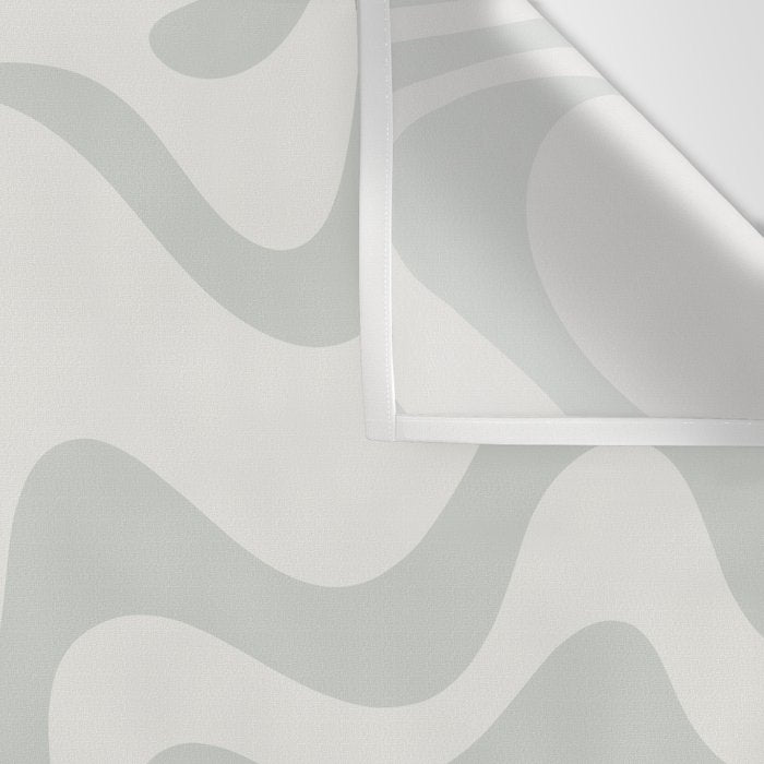 Liquid Swirl Abstract Pattern in Pale Stone and Light Silver Sage Gray Wall Tapestry Gallery Image 3