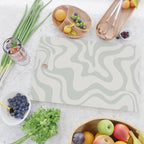 Liquid Swirl Abstract Pattern in Pale Stone and Light Silver Sage Gray Cutting Board Gallery Image 2
