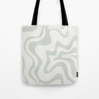 Liquid Swirl Abstract Pattern in Pale Stone and Light Silver Sage Gray Tote Bag Gallery Image 1