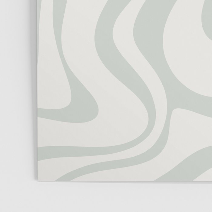 Liquid Swirl Abstract Pattern in Pale Stone and Light Silver Sage Gray Poster Gallery Image 3