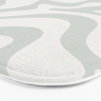 Liquid Swirl Abstract Pattern in Pale Stone and Light Silver Sage Gray Bath Mat Gallery Image 3