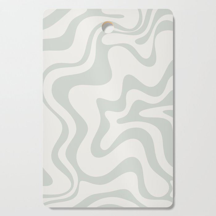 Liquid Swirl Abstract Pattern in Pale Stone and Light Silver Sage Gray Cutting Board Gallery Image 1