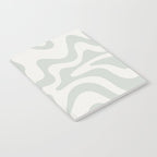 Liquid Swirl Abstract Pattern in Pale Stone and Light Silver Sage Gray Notebook Gallery Image 2