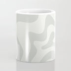 Liquid Swirl Abstract Pattern in Pale Stone and Light Silver Sage Gray Coffee Mug Gallery Image 4