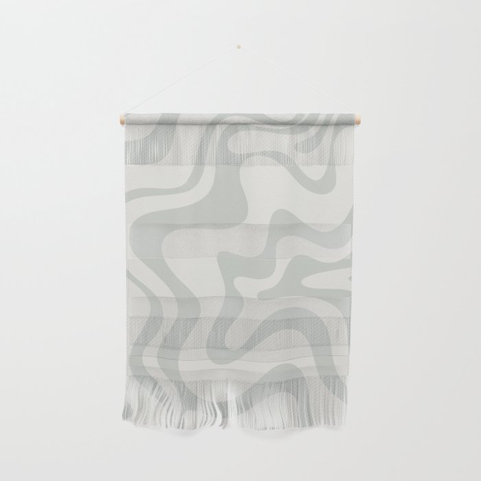 Liquid Swirl Abstract Pattern in Pale Stone and Light Silver Sage Gray Wall Hanging Gallery Image 1