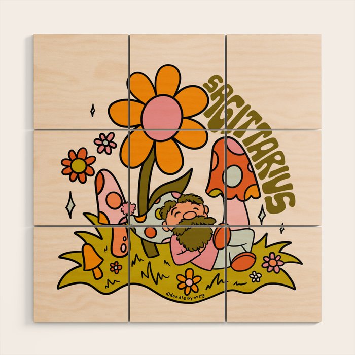 Sagittarius Gnome Wood Wall Art Gallery Image 1