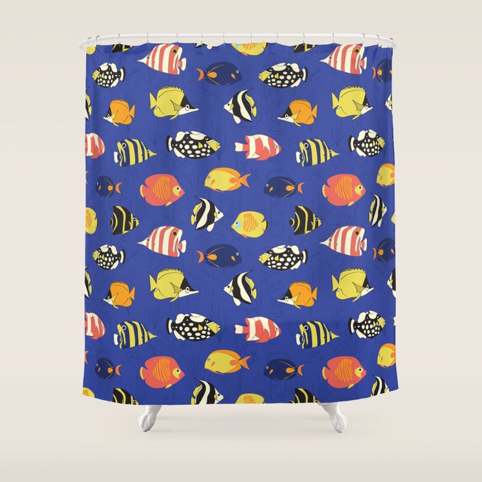 Exotic School Of Reef Fish Shower Curtain Gallery Image 1