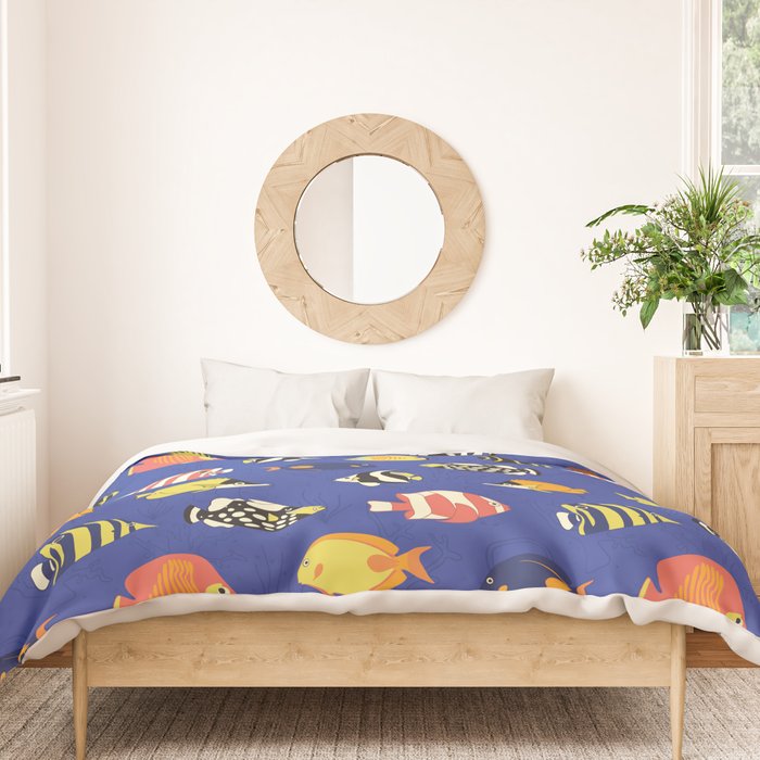 Exotic School Of Reef Fish Duvet Cover Gallery Image 3