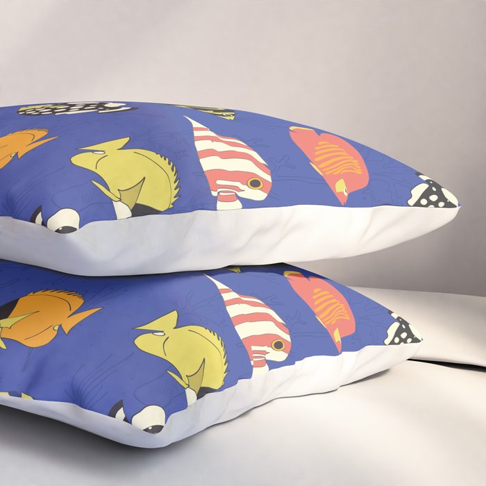Exotic School Of Reef Fish Pillow Sham Gallery Image 3