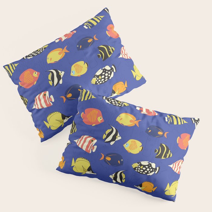 Exotic School Of Reef Fish Pillow Sham Gallery Image 3
