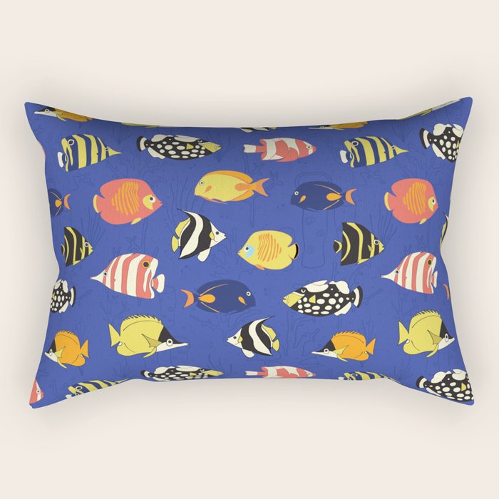 Exotic School Of Reef Fish Rectangular Pillow Gallery Image 2
