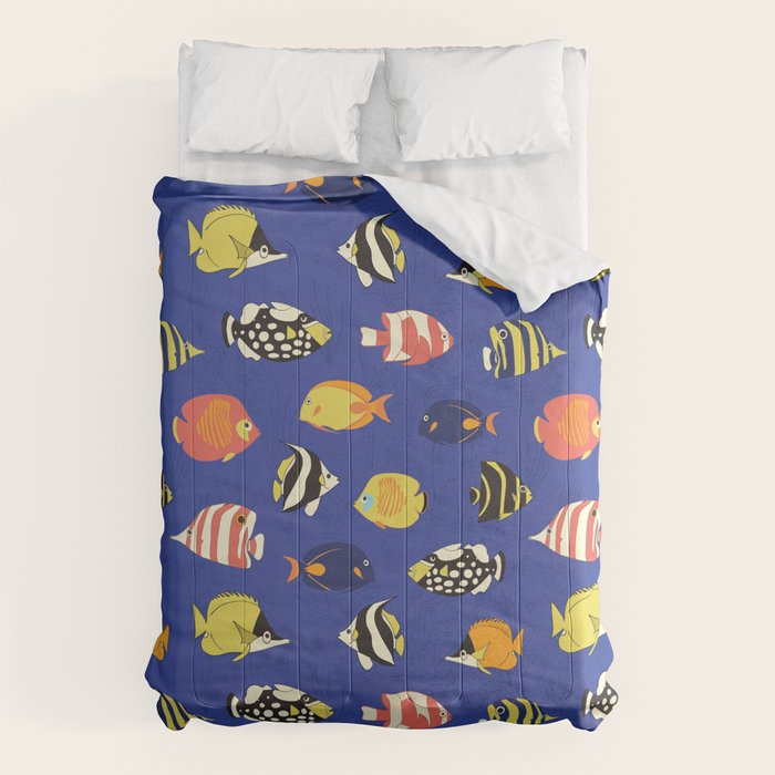 Exotic School Of Reef Fish Comforter Gallery Image 1