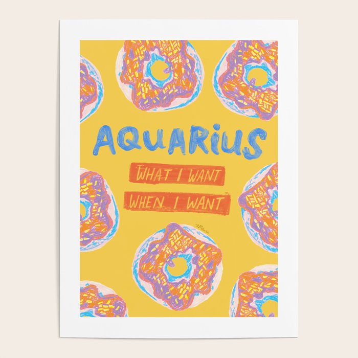 Aquarius Confidence in Buttercup Yellow | Zodiac Series Poster Gallery Image 4