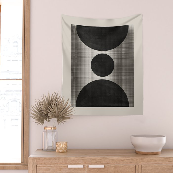 Woodblock Geometric Composition Wall Tapestry Gallery Image 2
