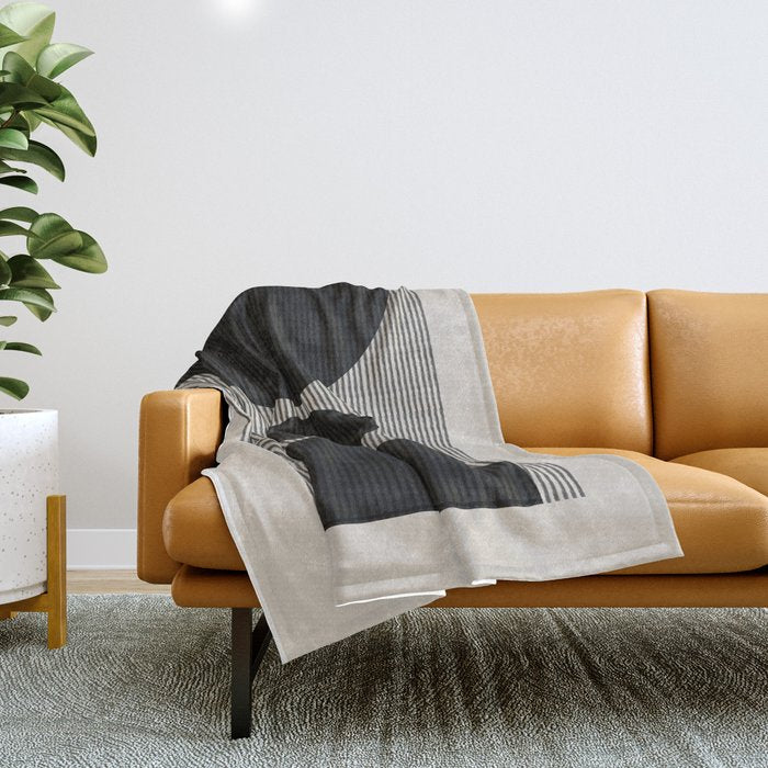 Woodblock Geometric Composition Throw Blanket Gallery Image 1