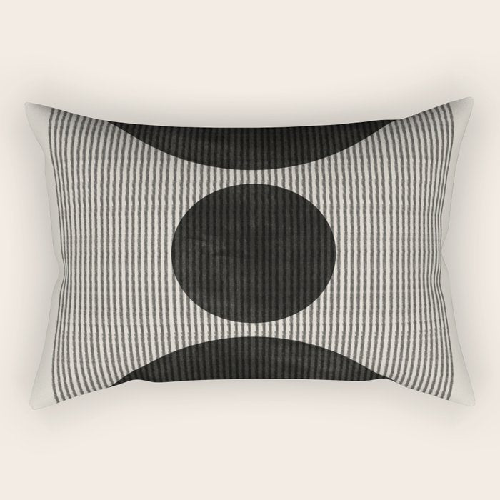 Woodblock Geometric Composition Rectangular Pillow Gallery Image 1