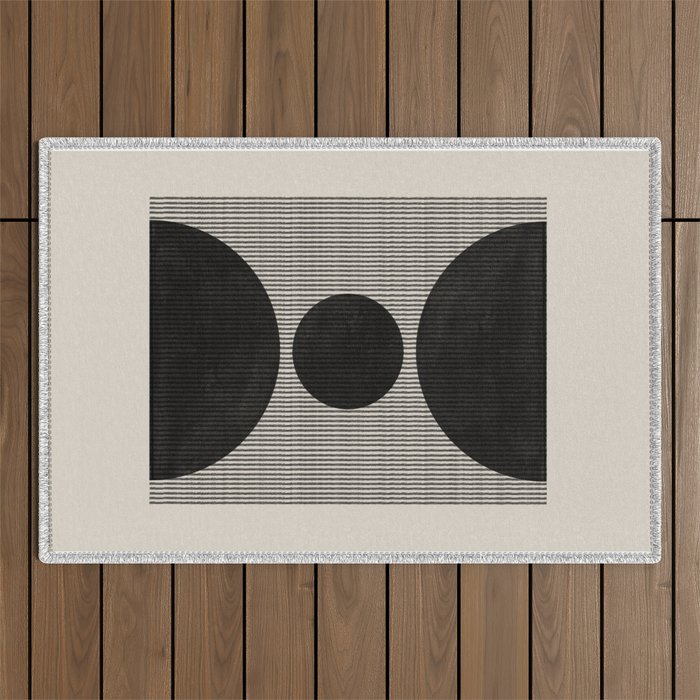 Woodblock Geometric Composition Outdoor Rug Gallery Image 1