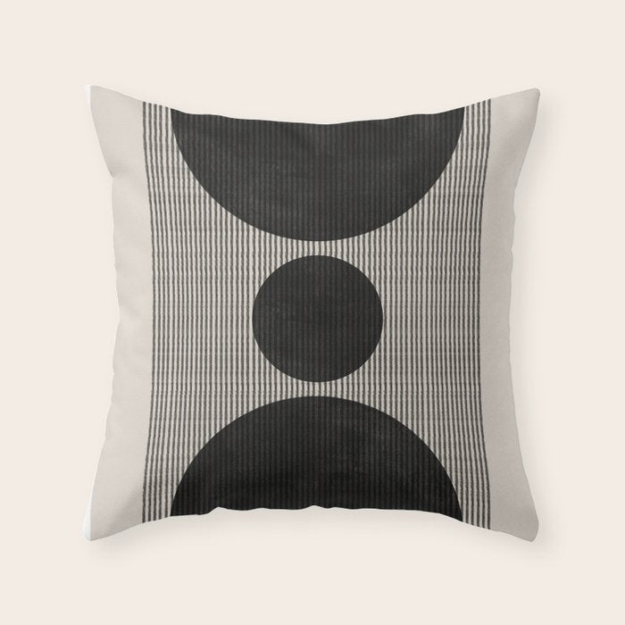 Woodblock Geometric Composition Throw Pillow Gallery Image 1