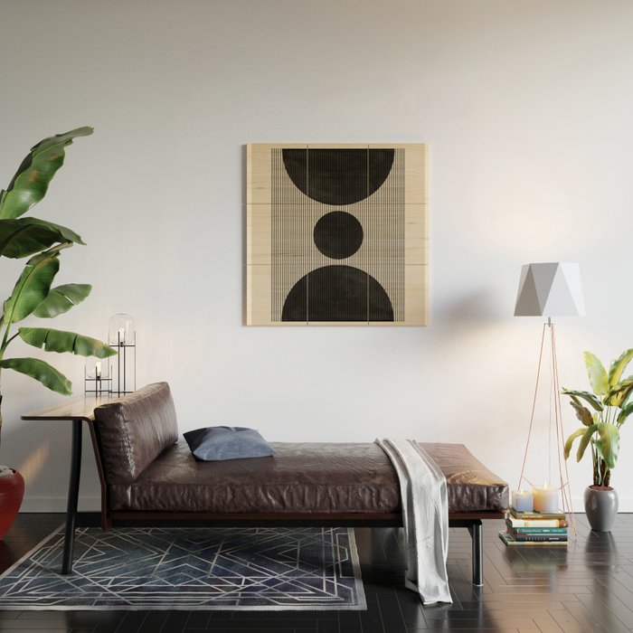 Woodblock Geometric Composition Wood Wall Art Gallery Image 2