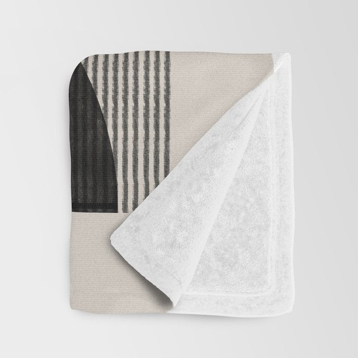 Woodblock Geometric Composition Throw Blanket Gallery Image 3