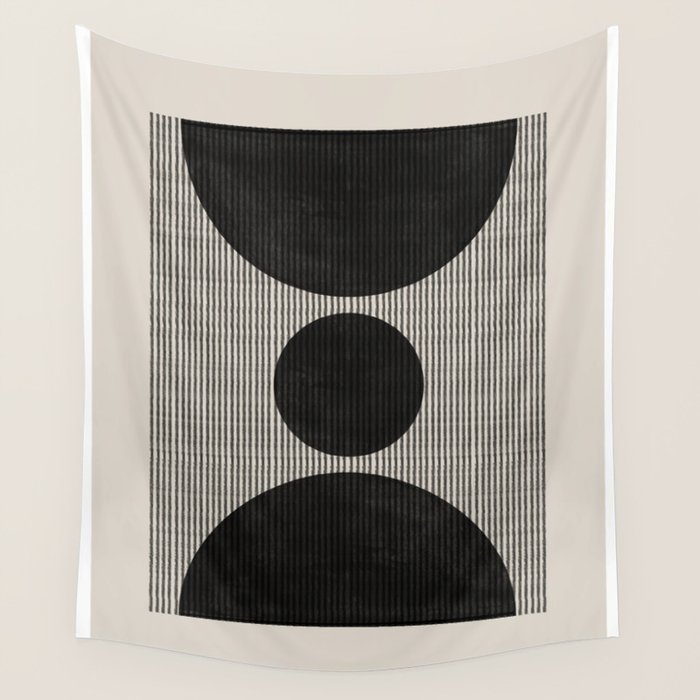 Woodblock Geometric Composition Wall Tapestry Gallery Image 1