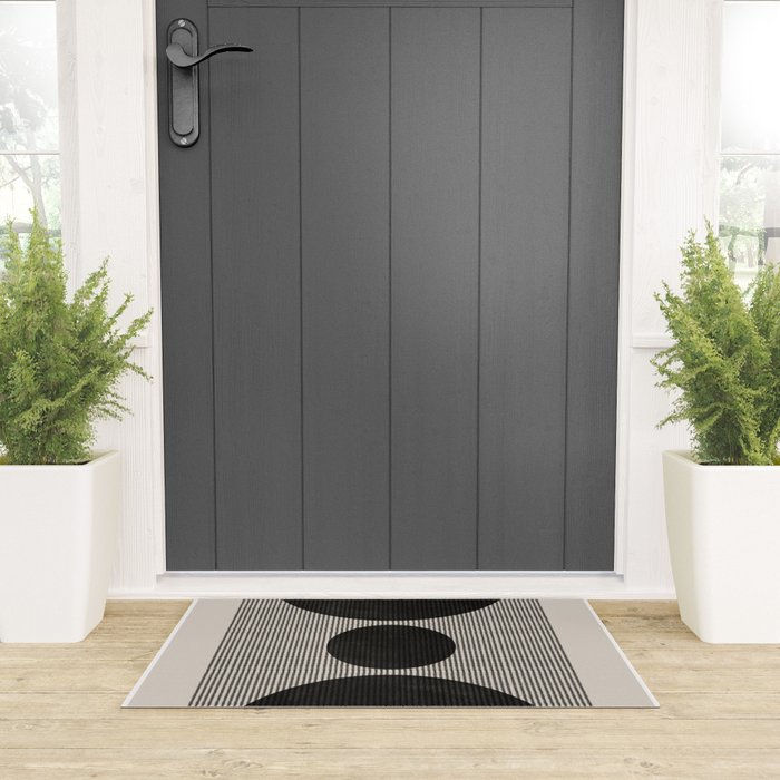 Woodblock Geometric Composition Welcome Mat Gallery Image 3