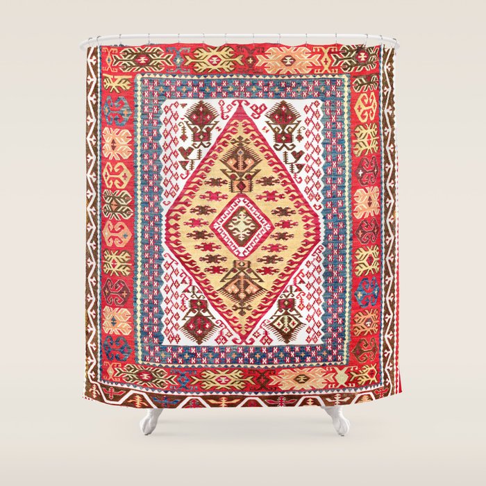 Turkish Central Anatolian Kilim Shower Curtain Gallery Image 1