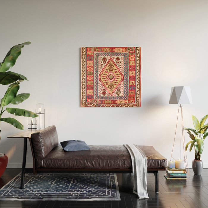 Turkish Central Anatolian Kilim Wood Wall Art Gallery Image 2