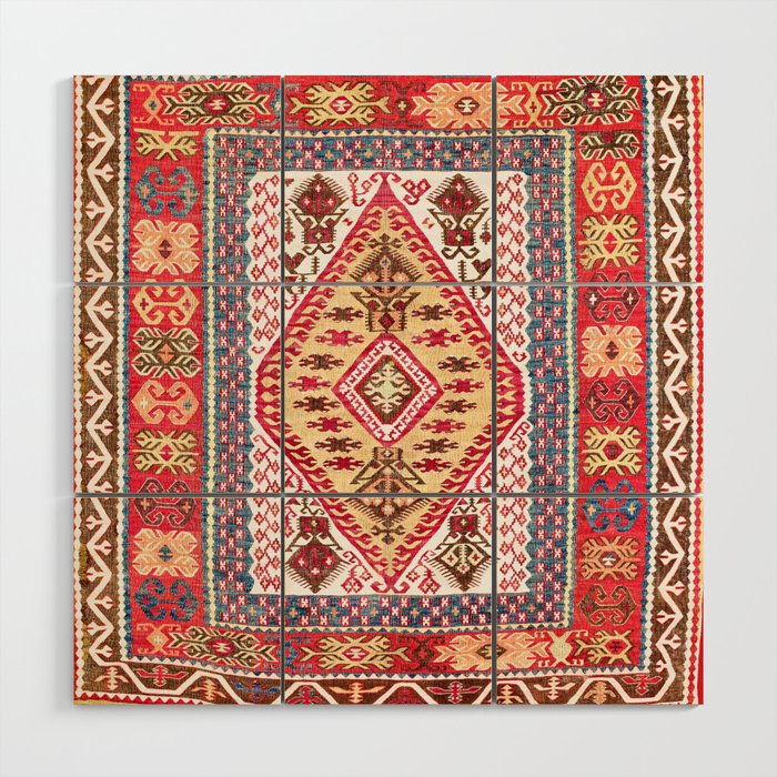 Turkish Central Anatolian Kilim Wood Wall Art Gallery Image 1