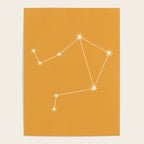 Libra Zodiac Star Constellation Line Art Peach Orange Poster Gallery Image 4