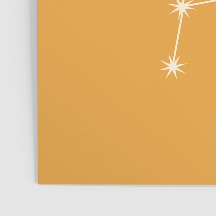 Libra Zodiac Star Constellation Line Art Peach Orange Poster Gallery Image 3