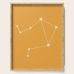 Libra Zodiac Star Constellation Line Art Peach Orange Serving Tray Gallery Image 1